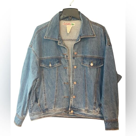 Chili’s Sz M Blue Denim HandPainted Mickey Mouse Artwork Jean Jacket - Picture 2 of 6